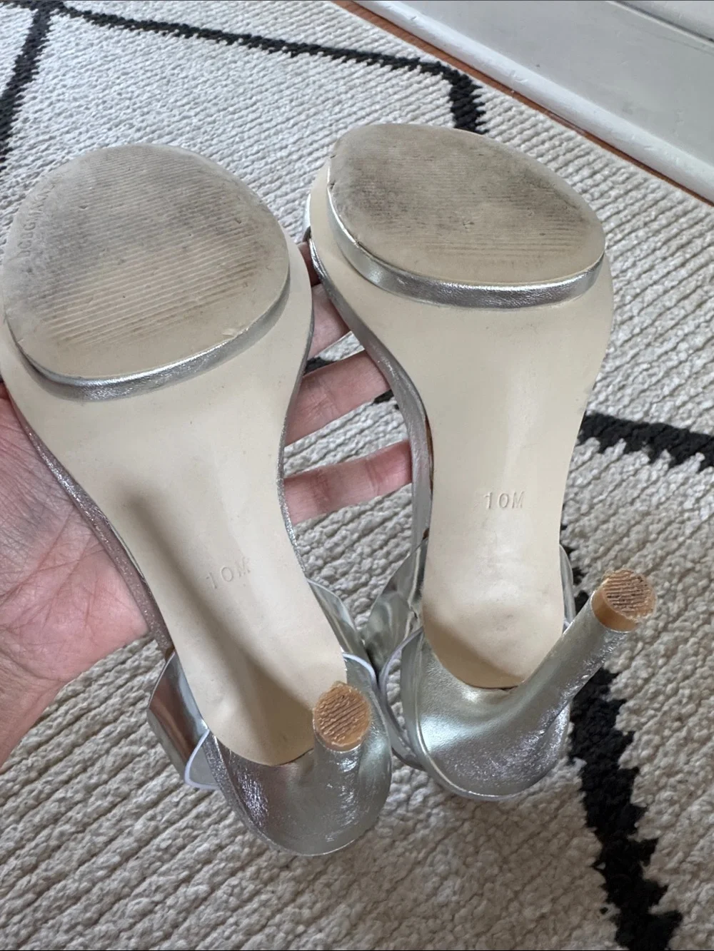 BCBG Maxazria Ma-finite Silver Strappy High Heel Sandals 10